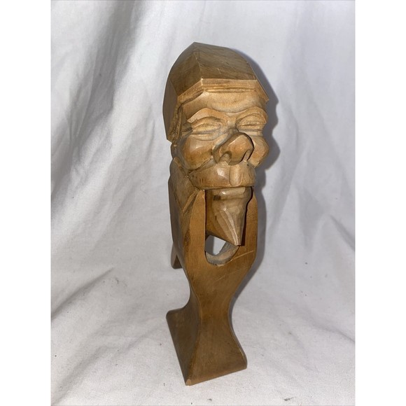 Vintage German Drechselstube Hand Carved Wooden Gnome Man Nutcracker 9 In Tall - Picture 1 of 7